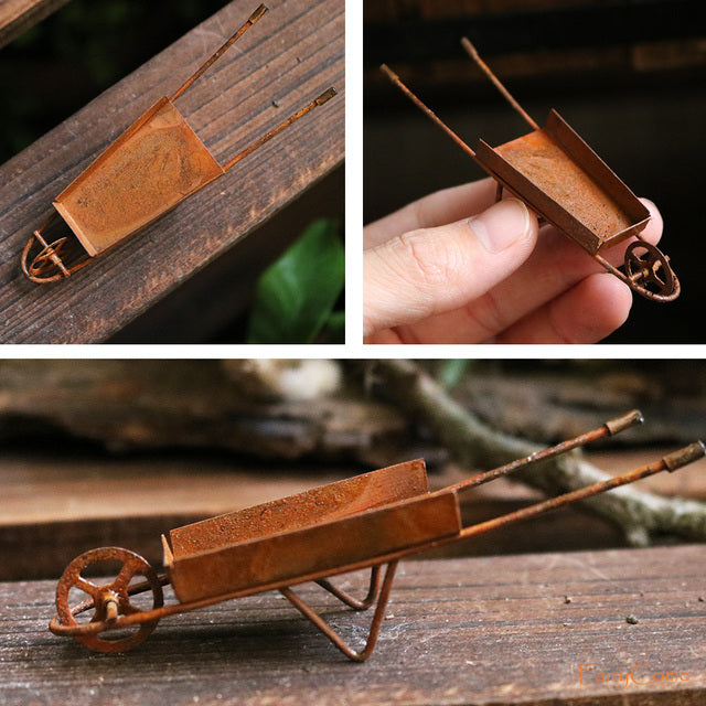 Miniature Rusty Standing Birdcage With Birds Rustic Vintage