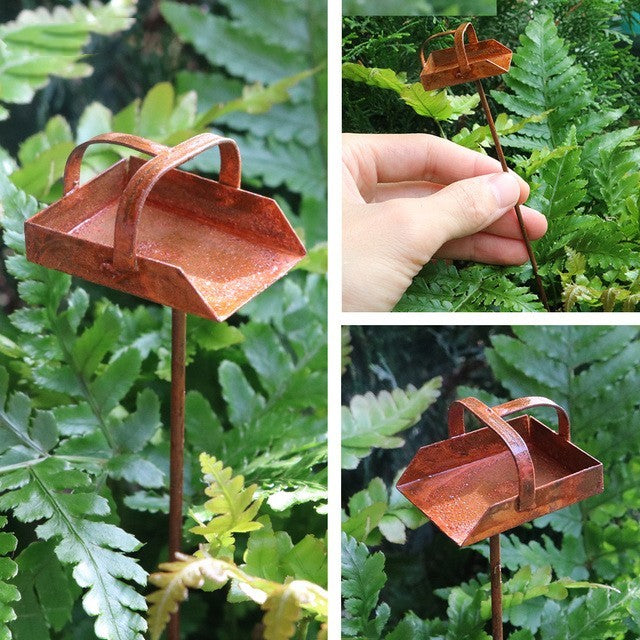 Miniature Rusty Standing Birdcage With Birds Rustic Vintage