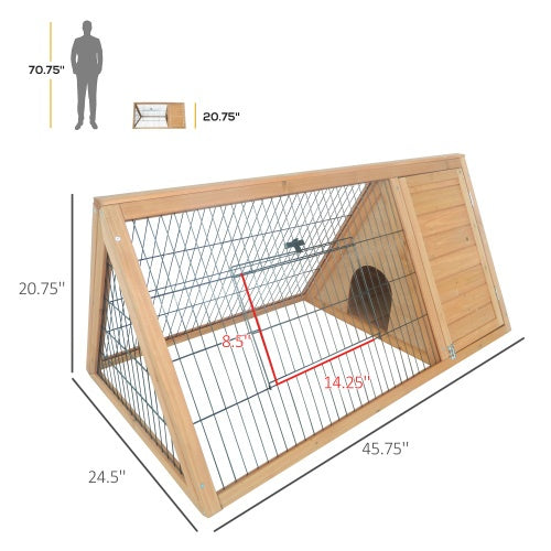 Wooden A-frame Outdoor Rabbit Cage