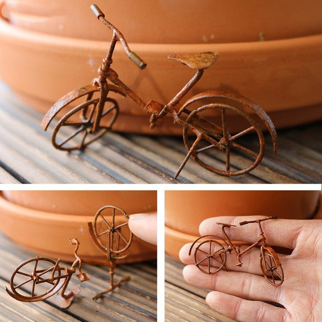 Miniature Rusty Standing Birdcage With Birds Rustic Vintage
