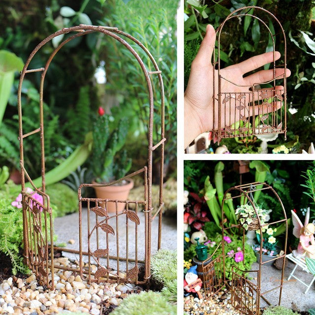 Miniature Rusty Standing Birdcage With Birds Rustic Vintage