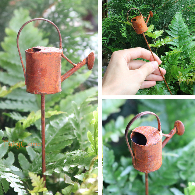 Miniature Rusty Standing Birdcage With Birds Rustic Vintage