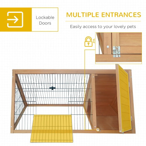Wooden A-frame Outdoor Rabbit Cage